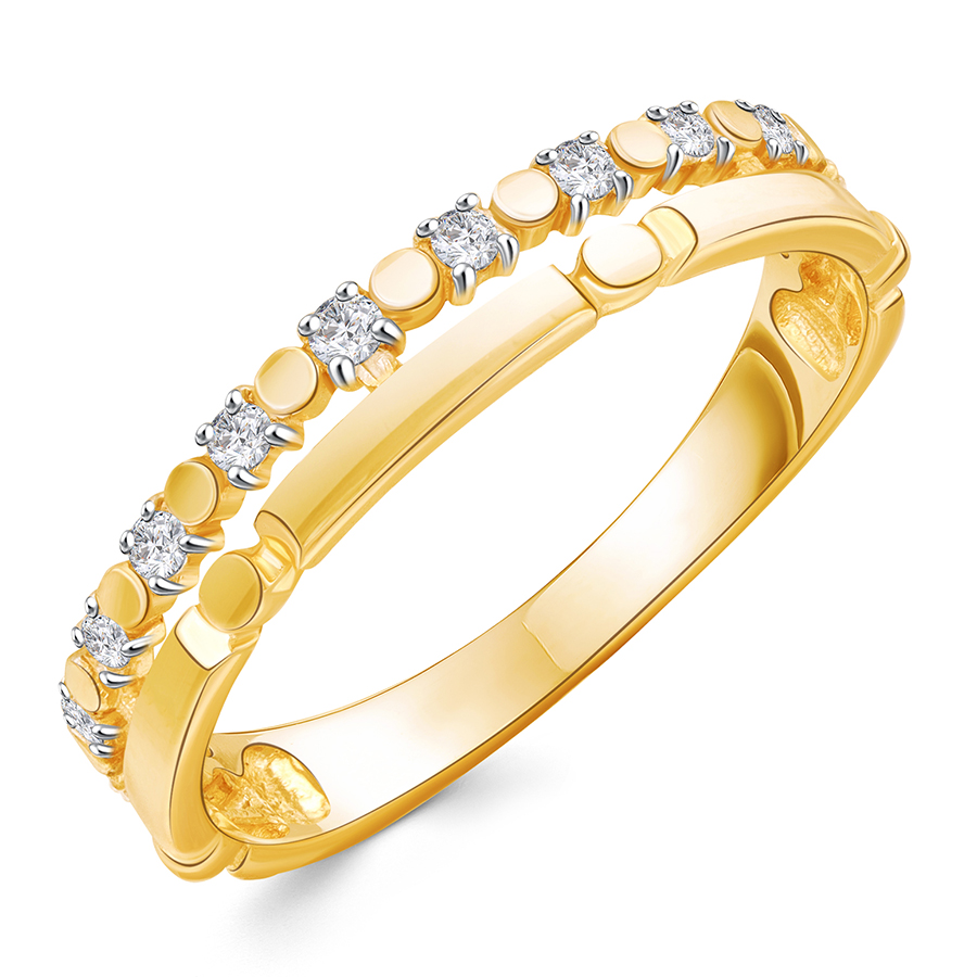 Кольцо, золото, фианит, 34-61-0211-00
